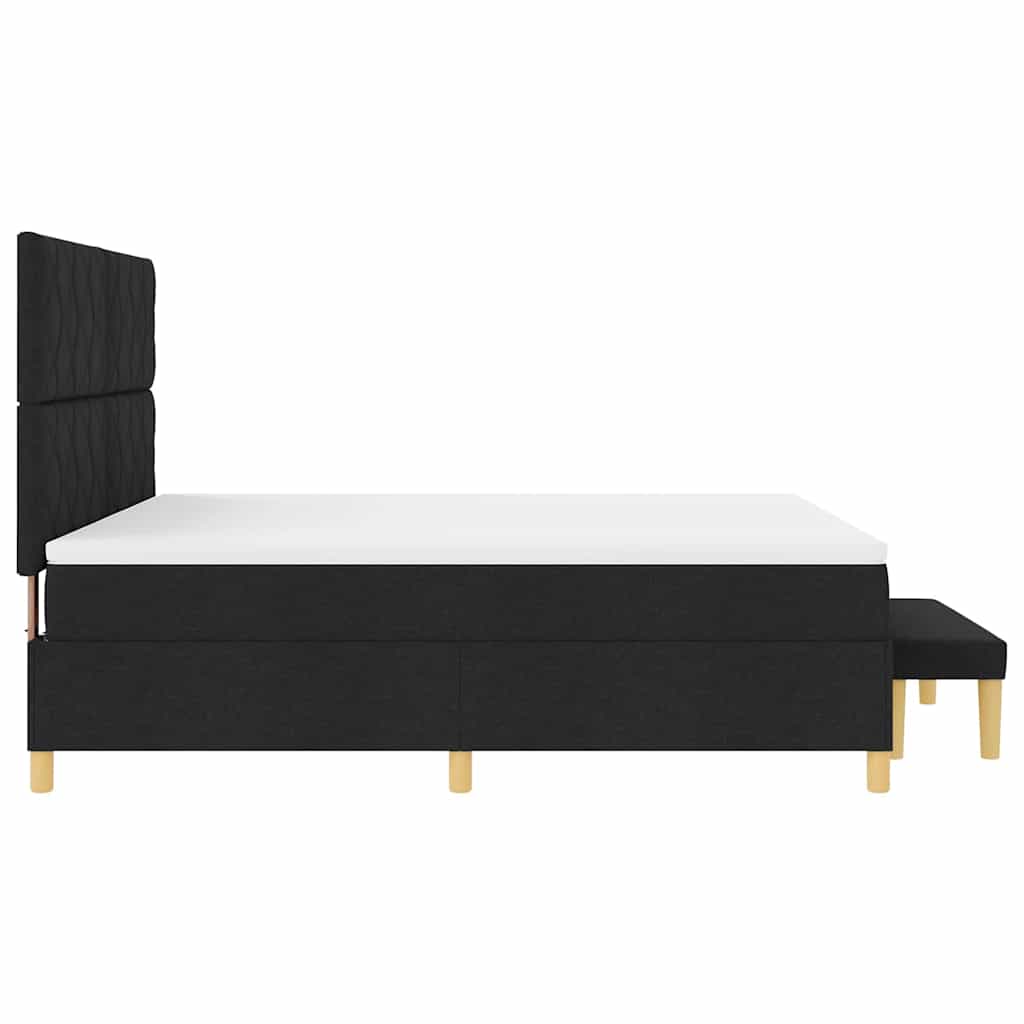 vidaXL Κρεβάτι με ελατήρια με κεφαλάρι Μαύρο 200 x 180 cm ύφασμα
