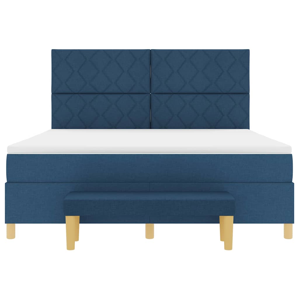 vidaXL Κρεβάτι με ελατήρια με κεφαλάρι Μπλε 200 x 180 cm ύφασμα