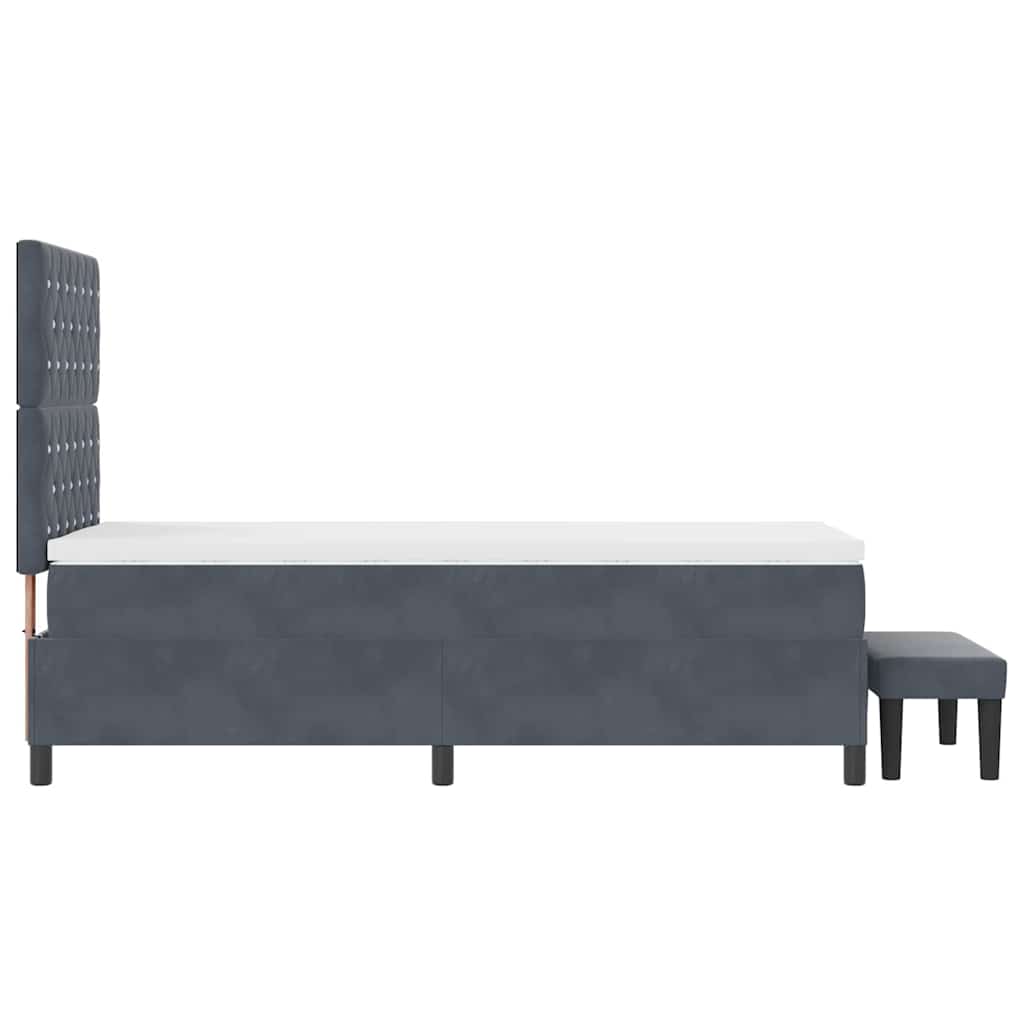 vidaXL Κρεβάτι με ελατήρια Σκούρο γκρι 200 x 90 εκ. Βελούδο