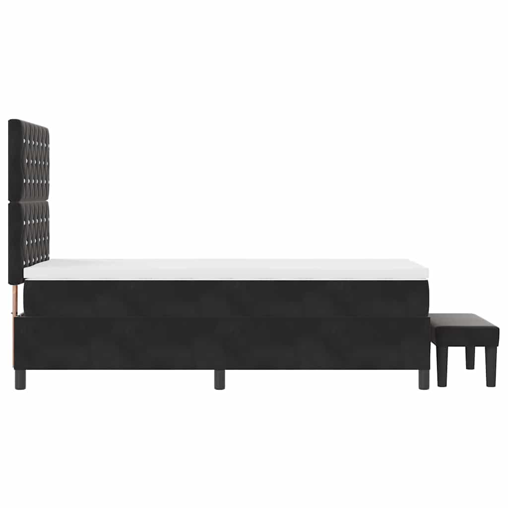 vidaXL Κρεβάτι με ελατήρια με κεφαλάρι Μαύρο 200 x 90 εκ. Βελούδο
