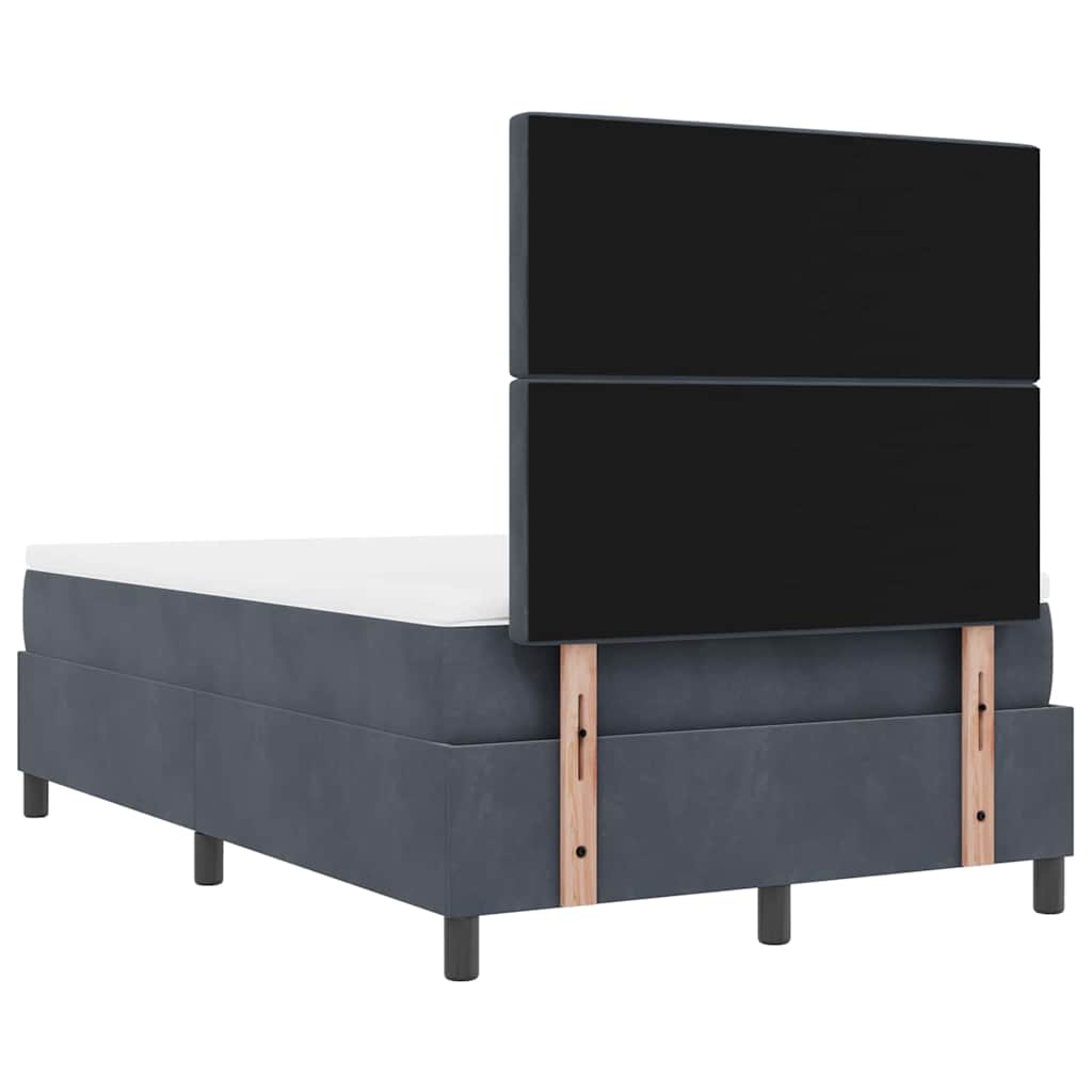 vidaXL Κρεβάτι με ελατήρια Σκούρο γκρι 190 x 120 εκατοστά Βελούδο