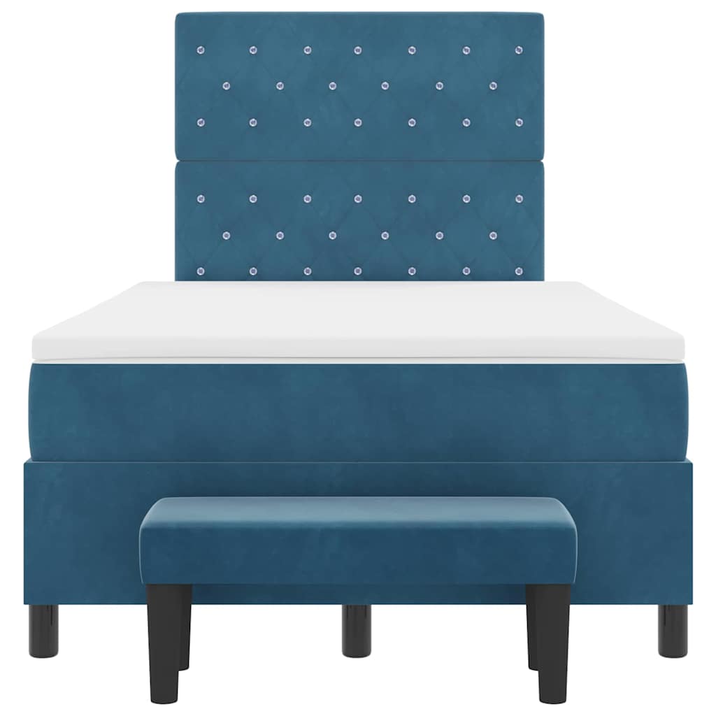 vidaXL Κρεβάτι με ελατήρια Σκούρο Μπλε 200 x 120 εκατοστά Βελούδο