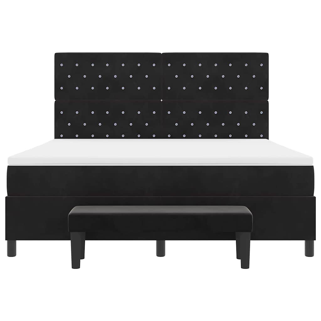 vidaXL Κρεβάτι με ελατήρια με κεφαλάρι Μαύρο 200 x 180 cm Βελούδο