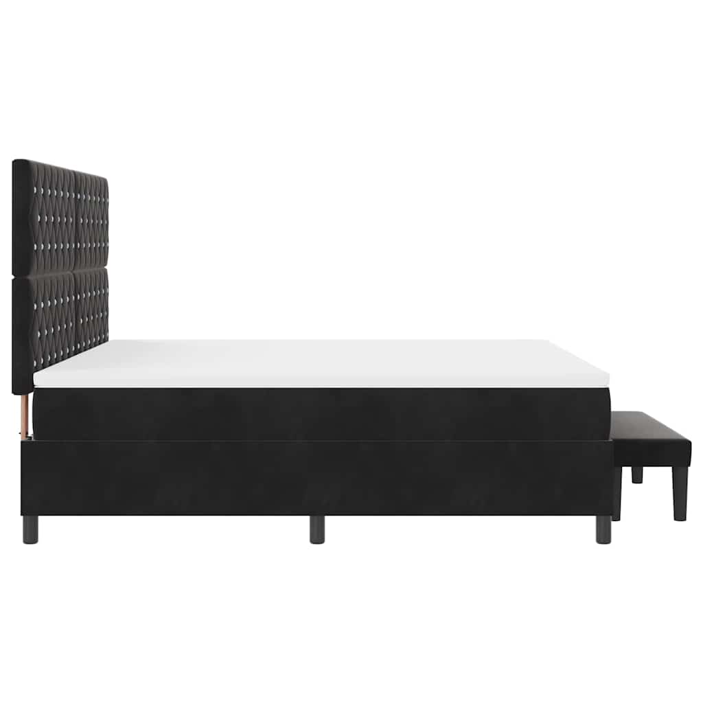vidaXL Κρεβάτι με ελατήρια με κεφαλάρι Μαύρο 200 x 180 cm Βελούδο