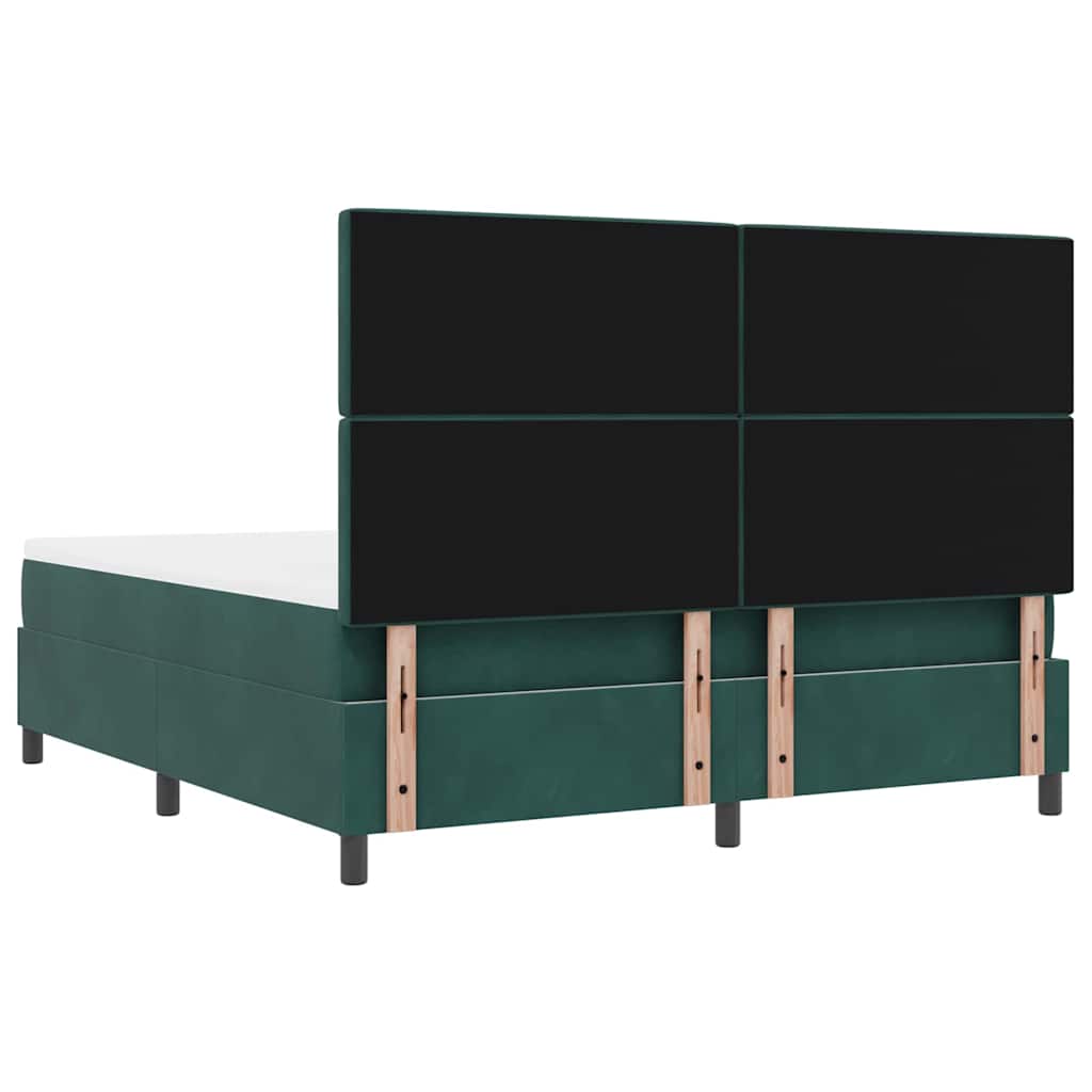 vidaXL Κρεβάτι με ελατήρια Σκούρο πράσινο 200 x 180 cm Βελούδο