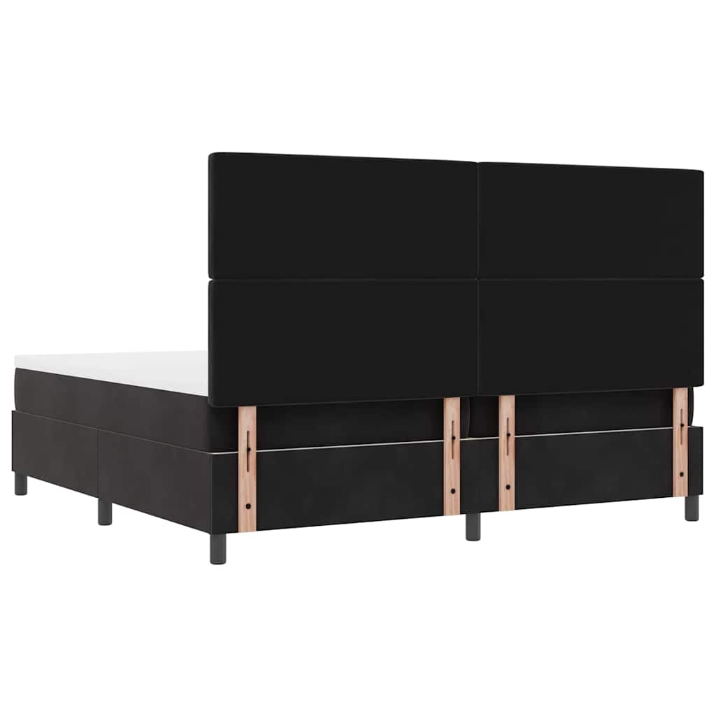 vidaXL Κρεβάτι με ελατήρια με στρώμα Μαύρο 200 x 200 cm Βελούδο