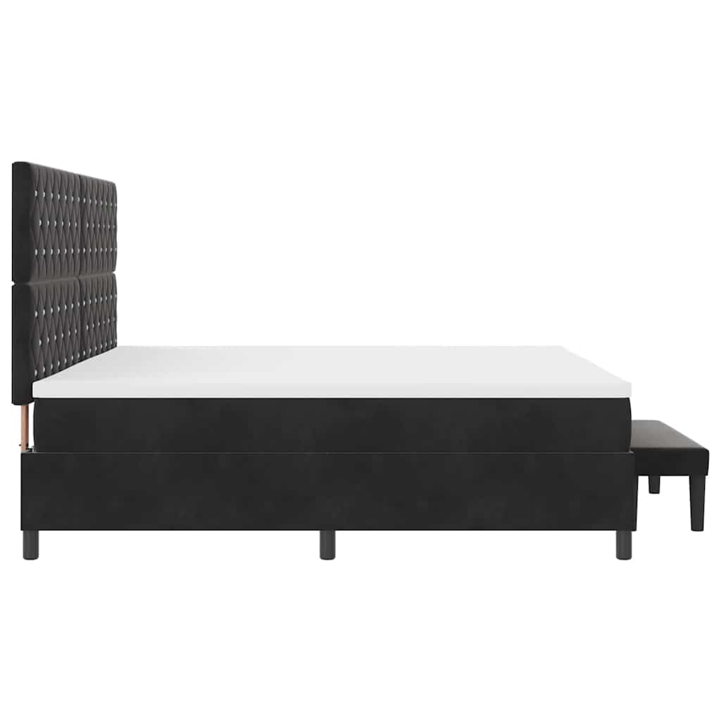 vidaXL Κρεβάτι με ελατήρια με στρώμα Μαύρο 200 x 200 cm Βελούδο