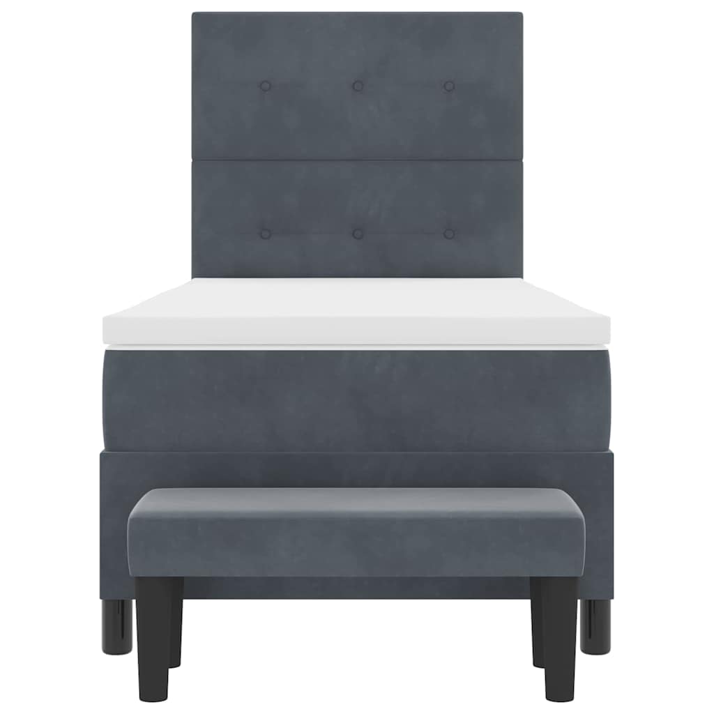 vidaXL Κρεβάτι με ελατήρια Σκούρο γκρι 200 x 90 εκ. Βελούδο