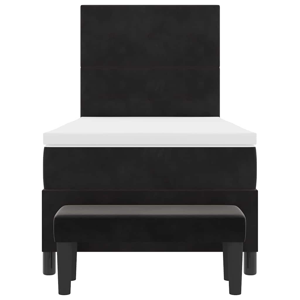 vidaXL Κρεβάτι με ελατήρια με στρώμα Μαύρο 100 x 200 cm Βελούδο