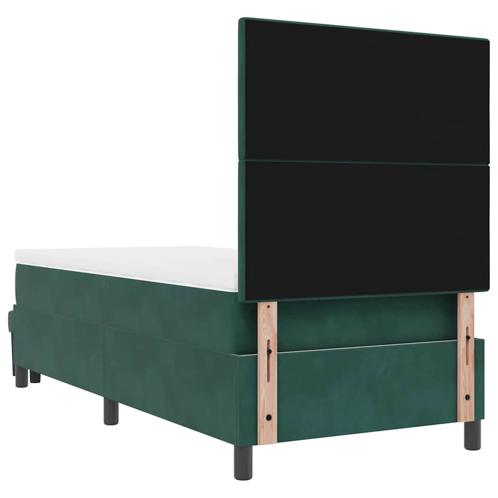 vidaXL Κρεβάτι με ελατήρια Σκούρο πράσινο 200 x 100 cm Βελούδο
