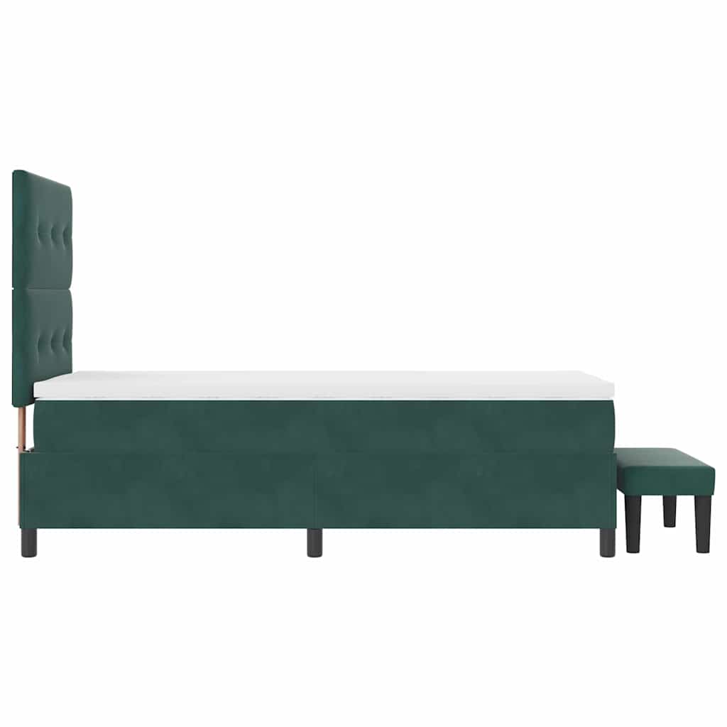 vidaXL Κρεβάτι με ελατήρια Σκούρο πράσινο 200 x 100 cm Βελούδο