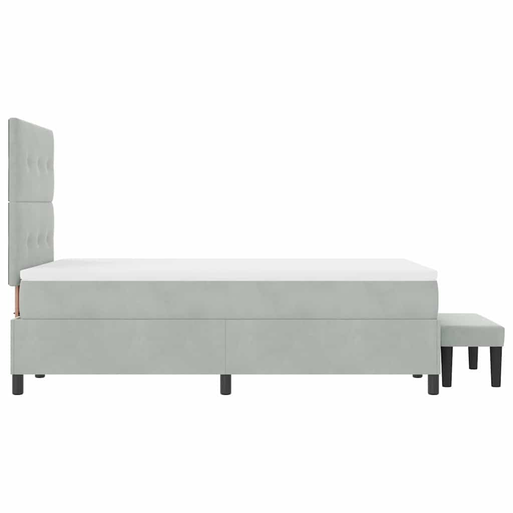 vidaXL Κρεβάτι με ελατήρια Ανοιχτό γκρι 200 x 120 εκατοστά Βελούδο