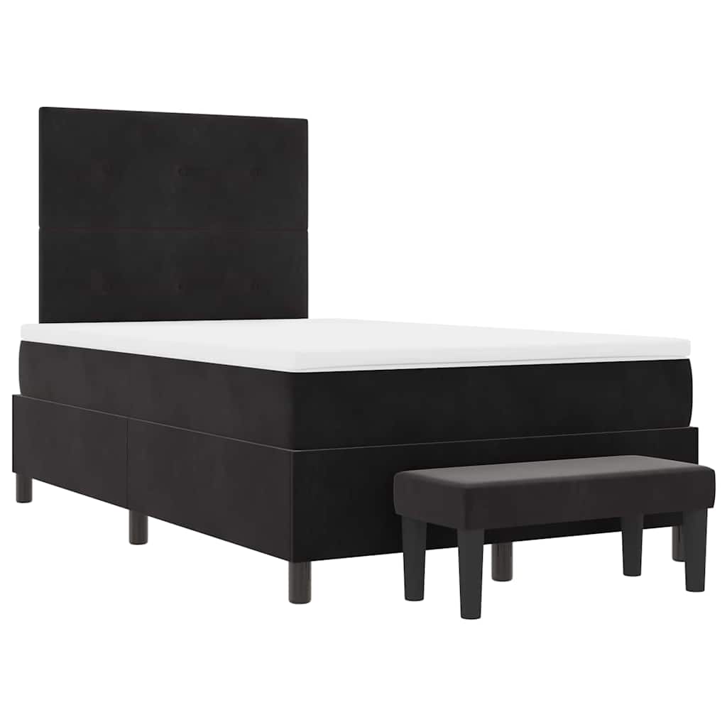 vidaXL Κρεβάτι με ελατήρια Μαύρο 200 x 120 εκατοστά Βελούδο