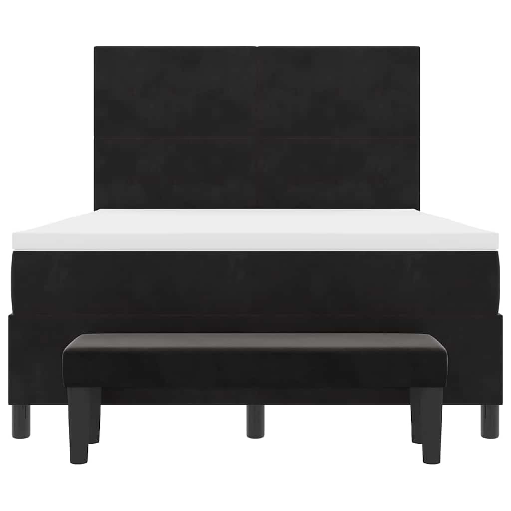 vidaXL Κρεβάτι με ελατήρια με μαξιλάρι Μαύρο 200 x 140 cm Βελούδο