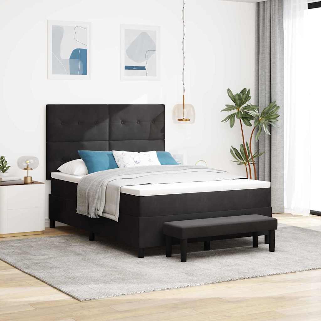 vidaXL Κρεβάτι με ελατήρια Μαύρο 200 x 160 εκατοστά Βελούδο