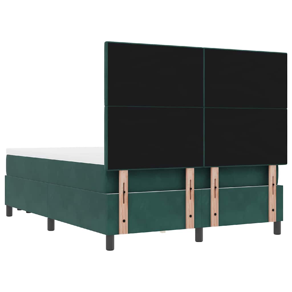 vidaXL Κρεβάτι με ελατήρια Σκούρο πράσινο 200 x 160 εκατοστά Βελούδο