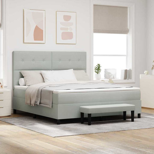 vidaXL Κρεβάτι με ελατήρια Ανοιχτό γκρι 200 x 180 cm Βελούδο