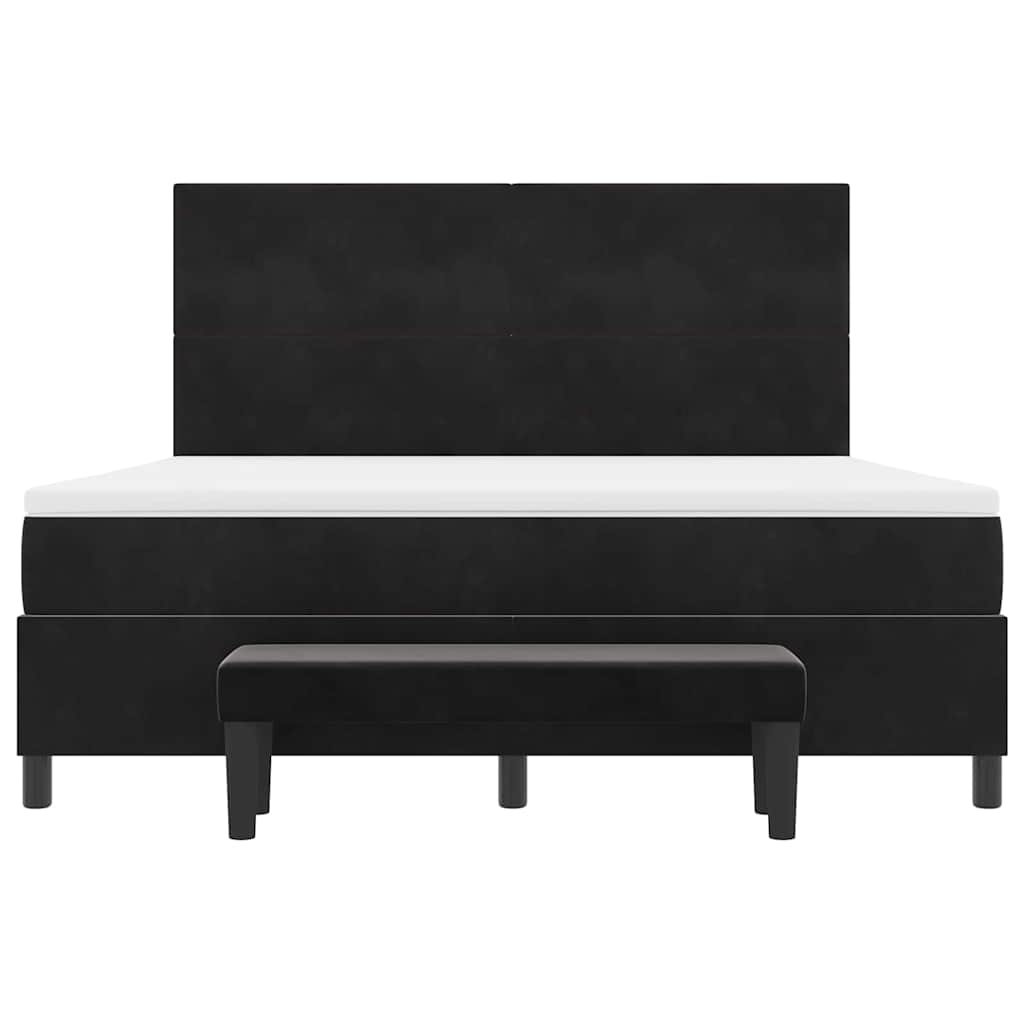 vidaXL Κρεβάτι με ελατήρια με κεφαλάρι Μαύρο 200 x 180 cm Βελούδο