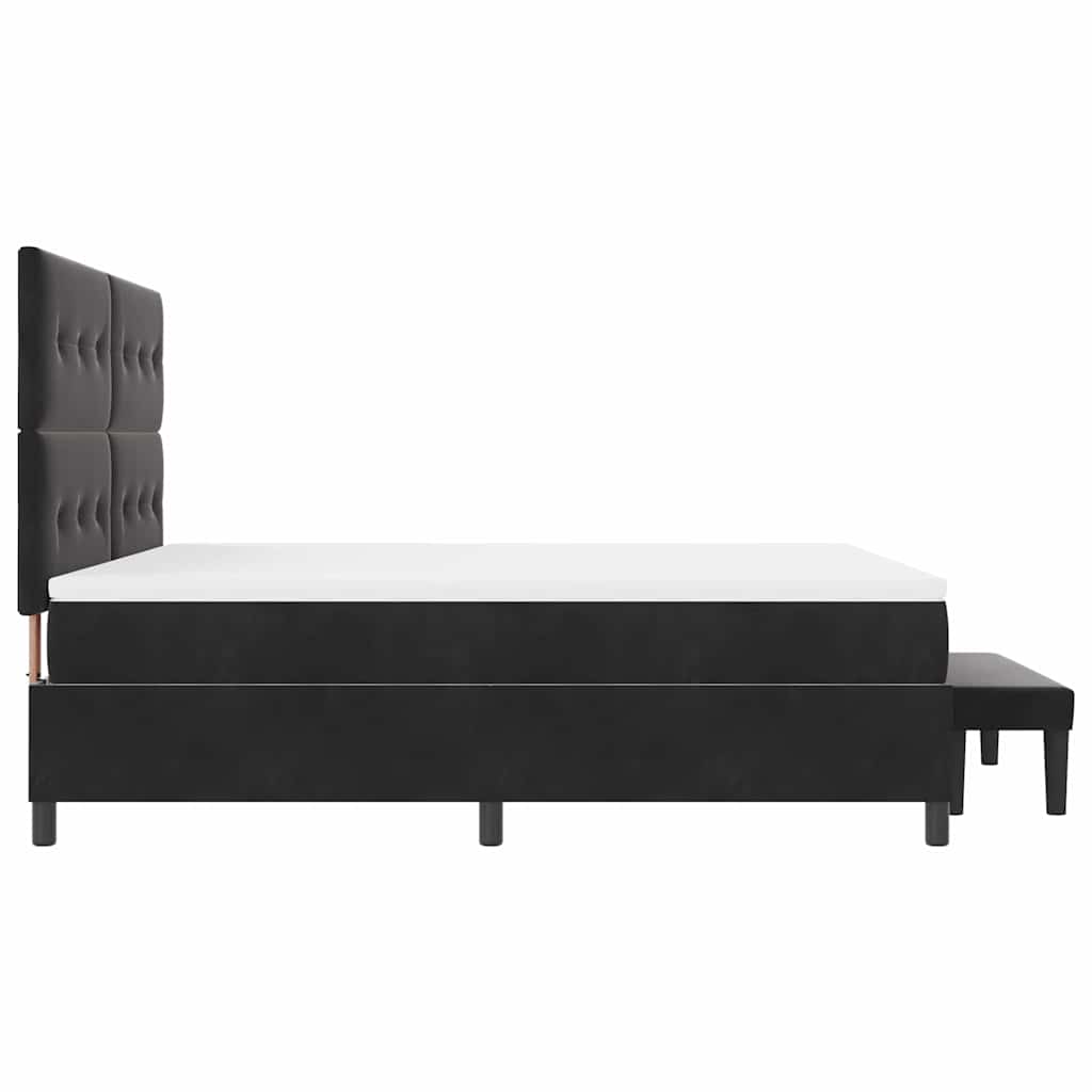 vidaXL Κρεβάτι με ελατήρια με κεφαλάρι Μαύρο 200 x 180 cm Βελούδο