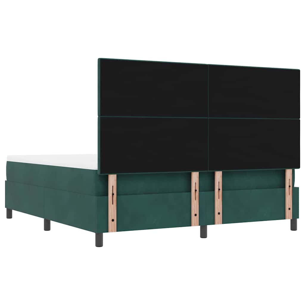 vidaXL Κρεβάτι με ελατήρια Σκούρο πράσινο 200 x 180 cm Βελούδο