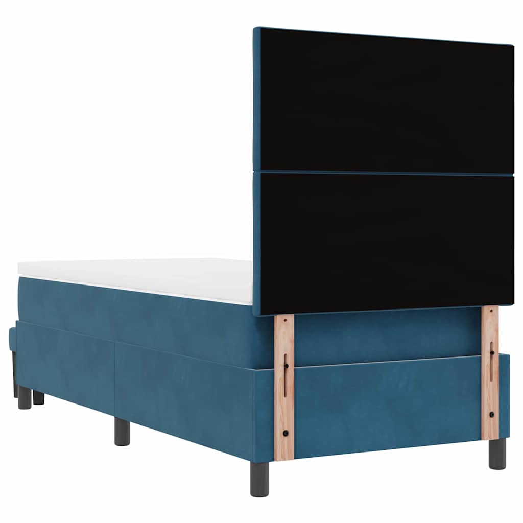 vidaXL Κρεβάτι με ελατήρια Σκούρο Μπλε 200 x 100 cm Βελούδο