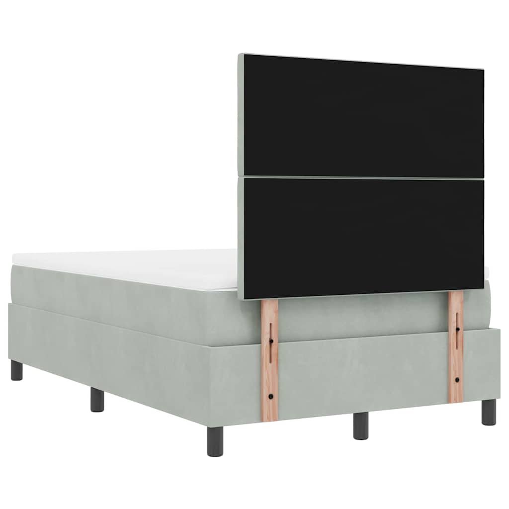 vidaXL Κρεβάτι με ελατήρια Ανοιχτό γκρι 200 x 120 εκατοστά Βελούδο