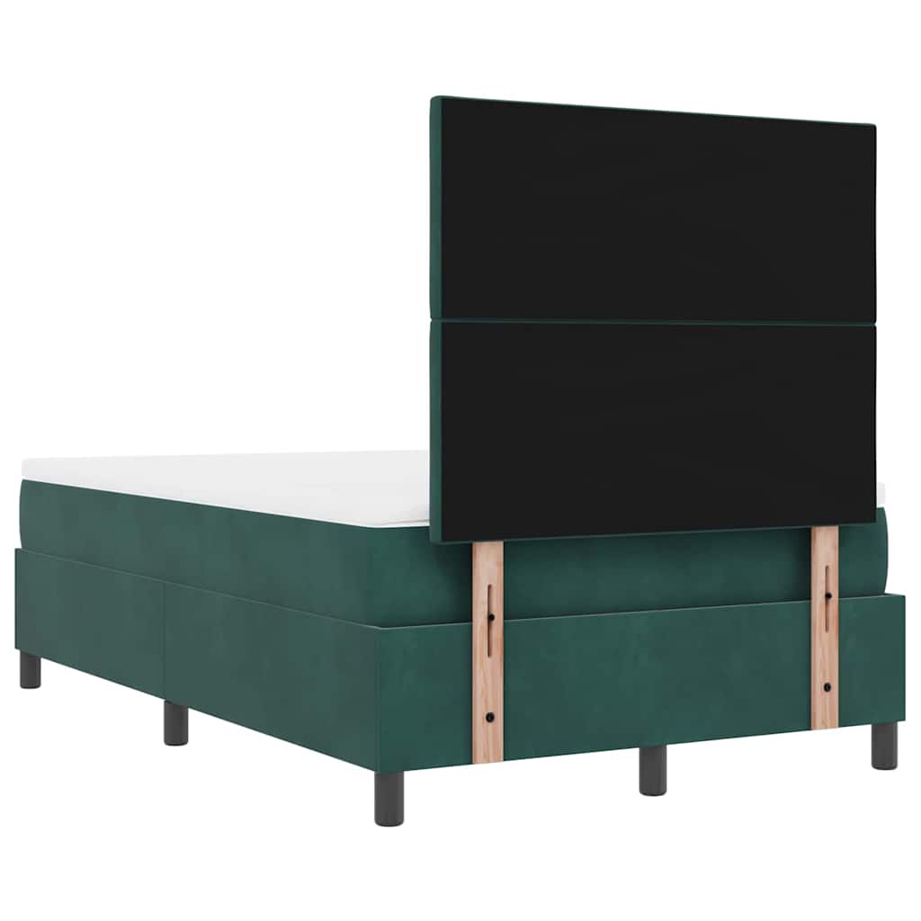 vidaXL Κρεβάτι με ελατήρια Σκούρο πράσινο 200 x 120 εκατοστά Βελούδο