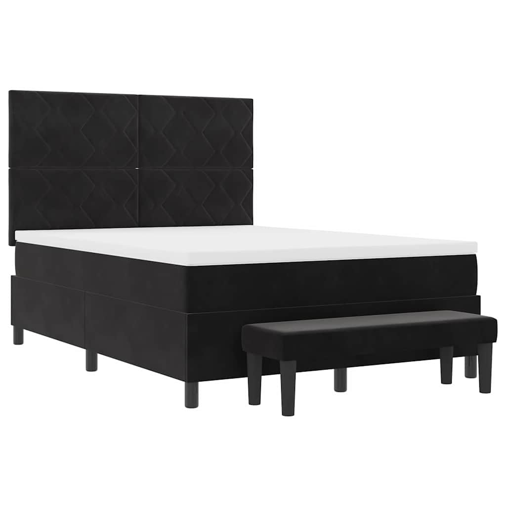 vidaXL Κρεβάτι με ελατήρια με κεφαλάρι Μαύρο 200 x 140 cm Βελούδο