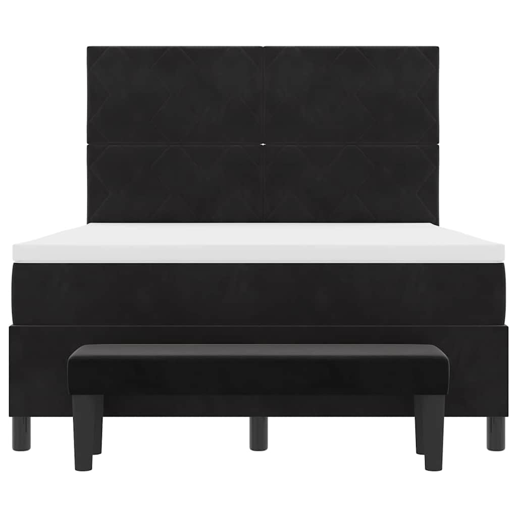 vidaXL Κρεβάτι με ελατήρια με κεφαλάρι Μαύρο 200 x 140 cm Βελούδο