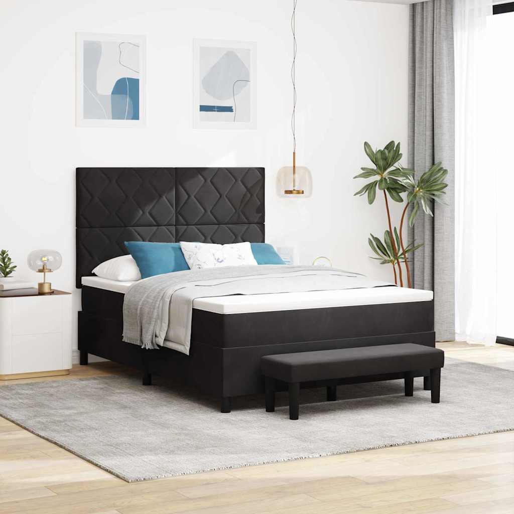 vidaXL Κρεβάτι με ελατήρια Μαύρο 200 x 160 εκατοστά Βελούδο