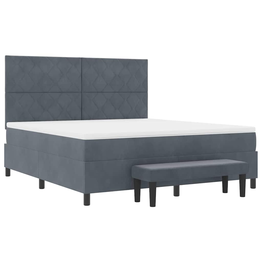 vidaXL Κρεβάτι με ελατήρια Σκούρο γκρι 200 x 180 cm Βελούδο