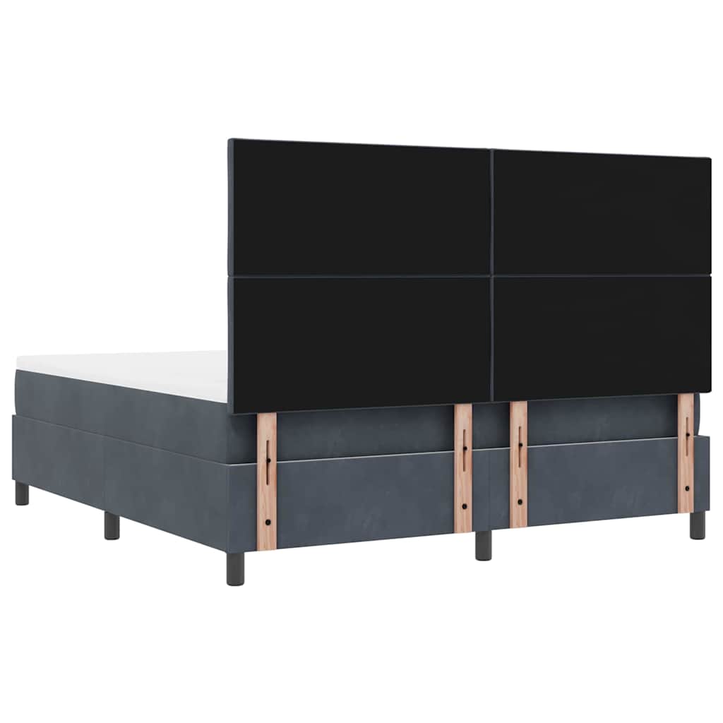 vidaXL Κρεβάτι με ελατήρια Σκούρο γκρι 200 x 180 cm Βελούδο