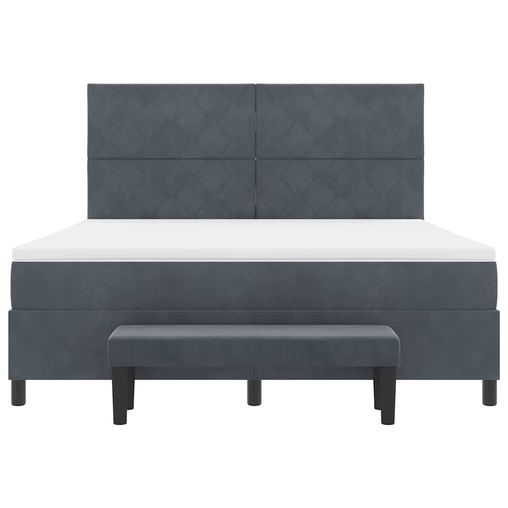 vidaXL Κρεβάτι με ελατήρια Σκούρο γκρι 200 x 180 cm Βελούδο