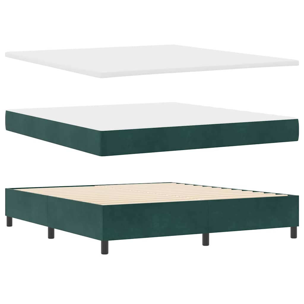 vidaXL Κρεβάτι με ελατήρια Σκούρο πράσινο 200 x 180 cm Βελούδο
