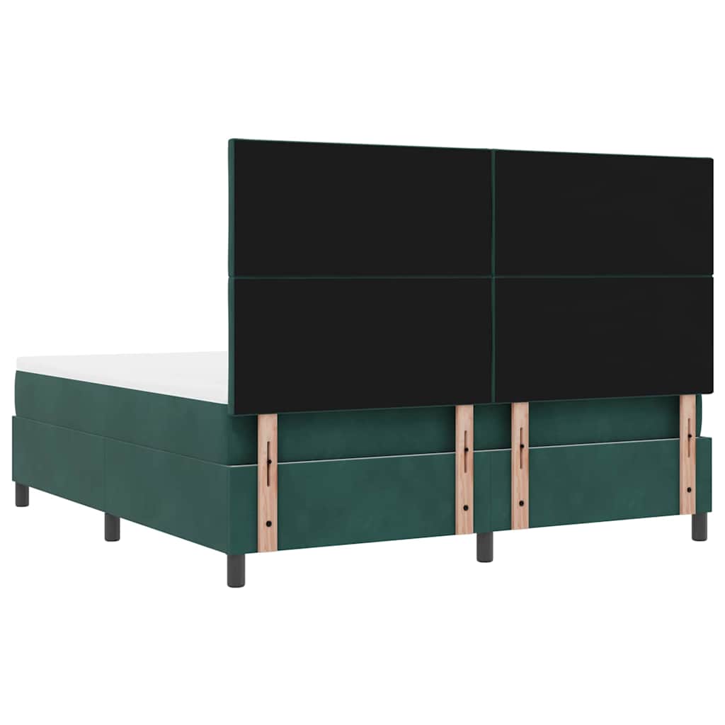 vidaXL Κρεβάτι με ελατήρια Σκούρο πράσινο 200 x 180 cm Βελούδο