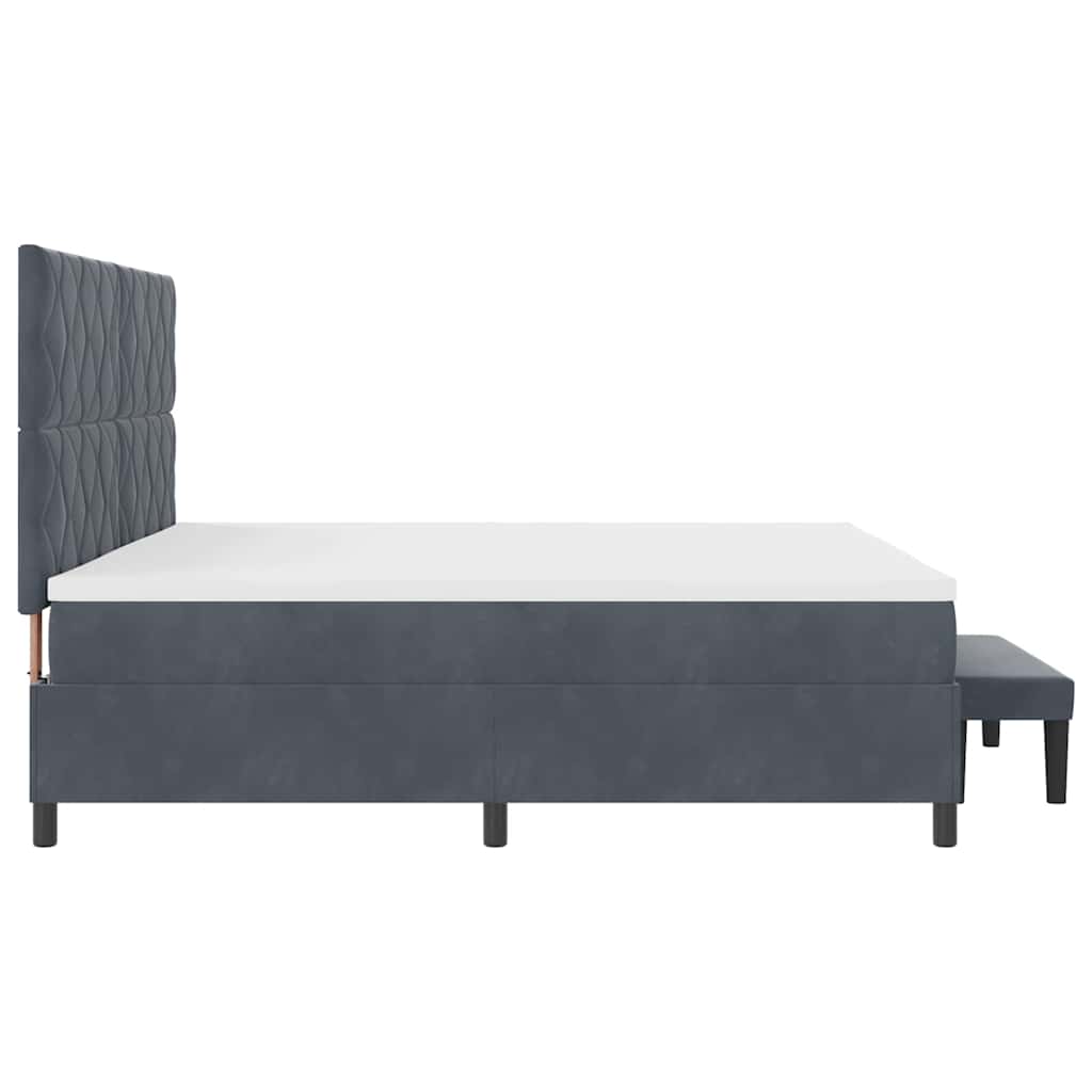 vidaXL Κρεβάτι με ελατήρια Σκούρο Γκρι 200 x 200 cm Βελούδο