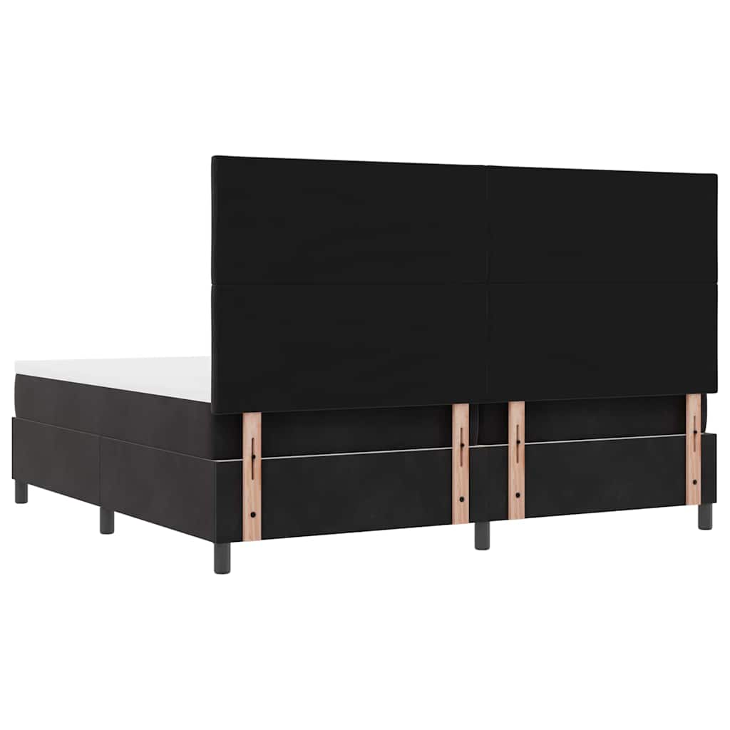vidaXL Κρεβάτι με ελατήρια με κεφαλάρι Μαύρο 200 x 200 cm Βελούδο
