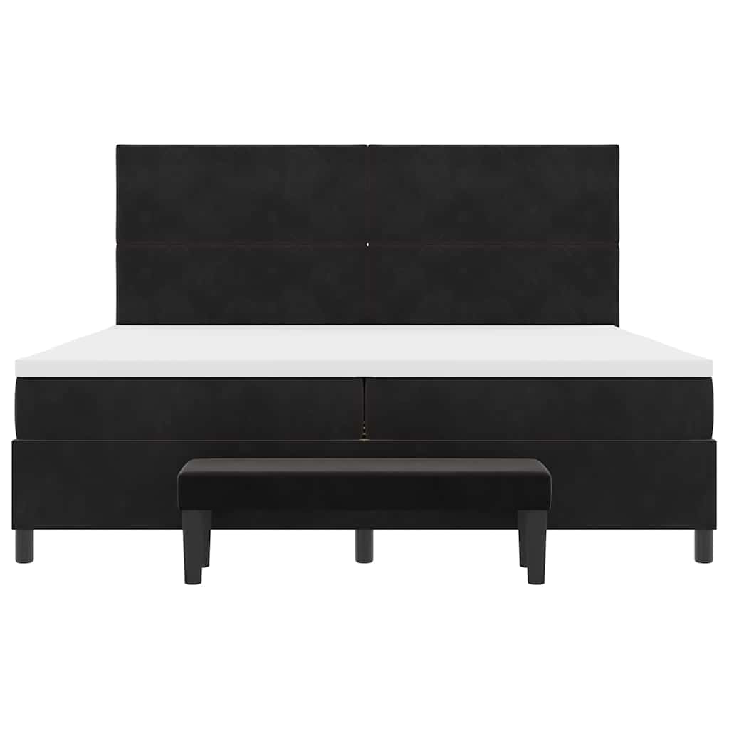 vidaXL Κρεβάτι με ελατήρια με κεφαλάρι Μαύρο 200 x 200 cm Βελούδο