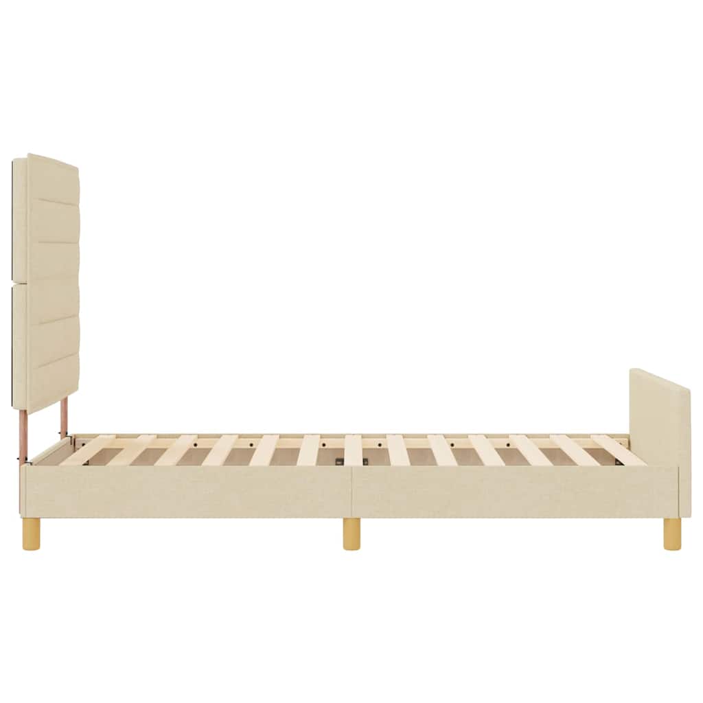 vidaXL Σκελετός Κρεβατιού με κεφαλάρι Κρεμ 80 x 200 cm ύφασμα
