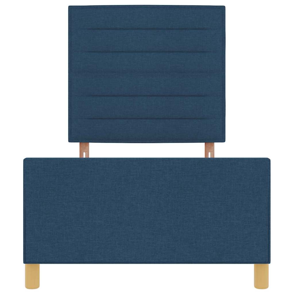 vidaXL Σκελετός Κρεβατιού με κεφαλάρι Μπλε 90 x 190 cm ύφασμα