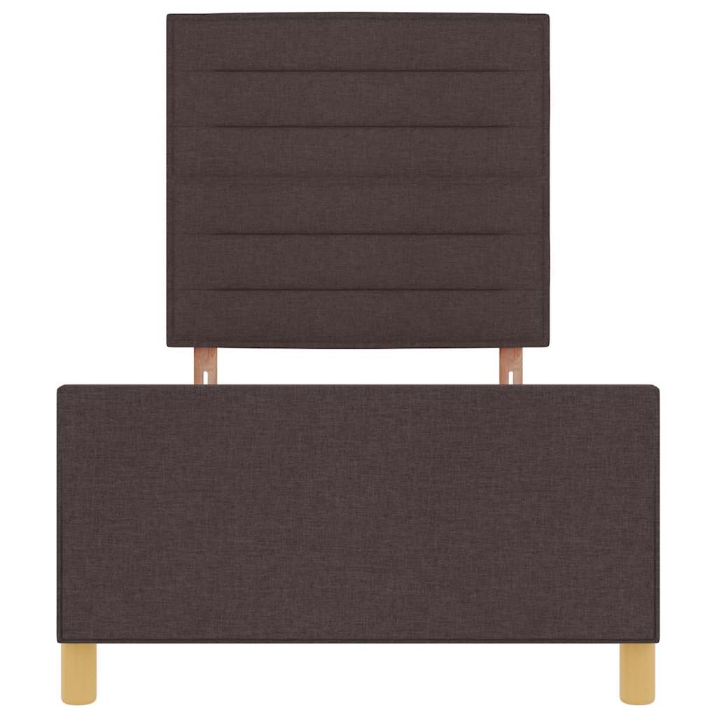 vidaXL Σκελετός Κρεβατιού Σκούρο καφέ Σκούρο καφέ 90 x 200 cm ύφασμα