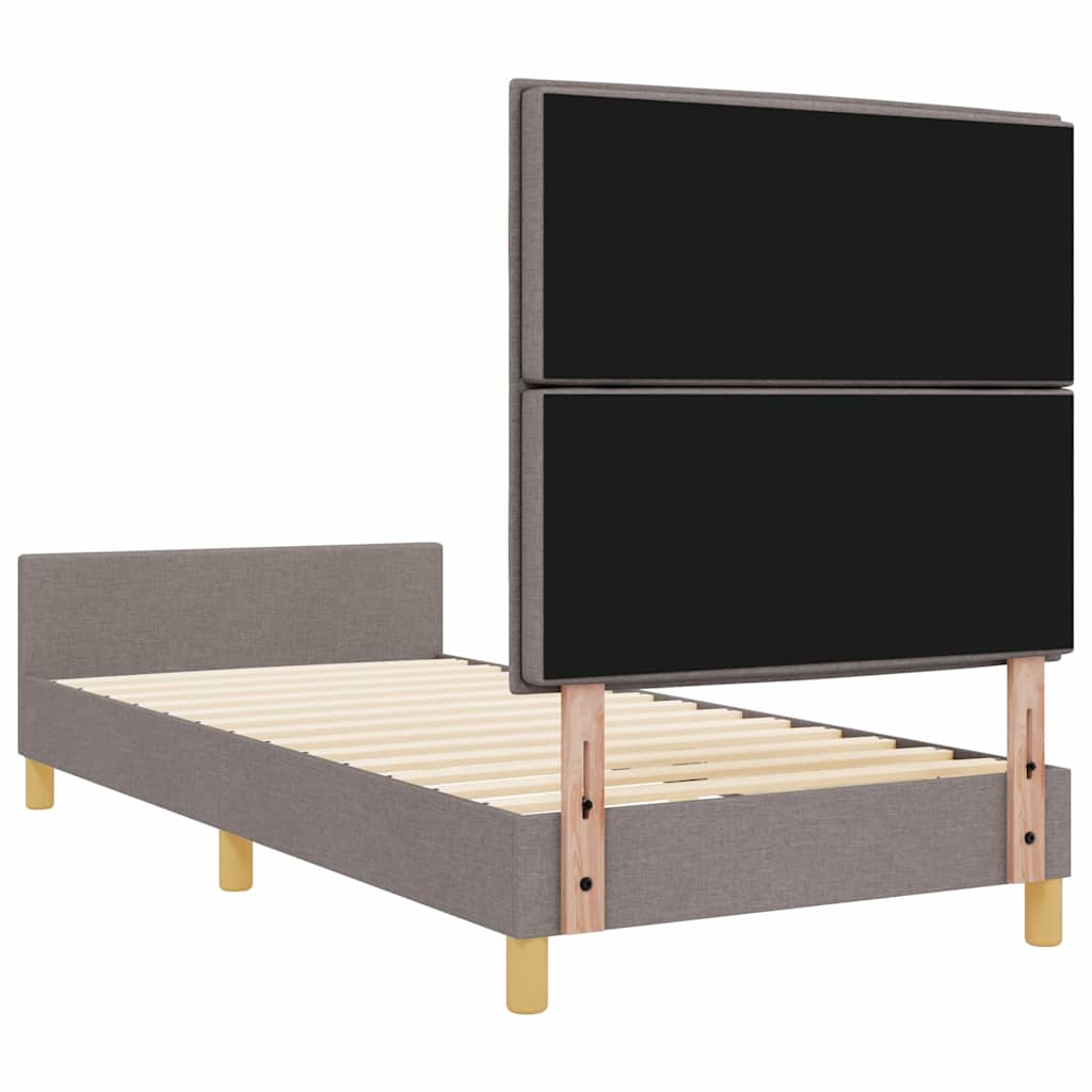 vidaXL Σκελετός Κρεβατιού με κεφαλάρι Taupe 90 x 200 cm ύφασμα