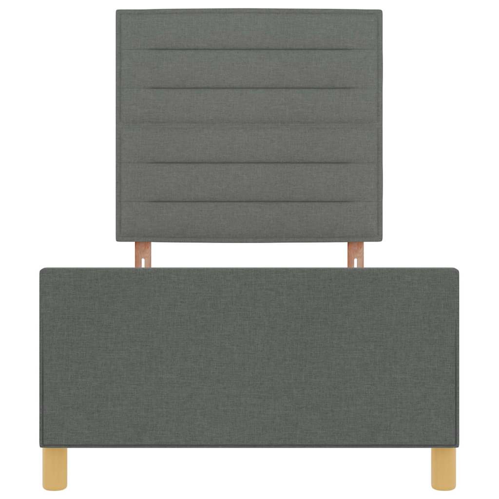 vidaXL Σκελετός Κρεβατιού με κεφαλάρι Σκούρο γκρι 100 x 200 cm ύφασμα