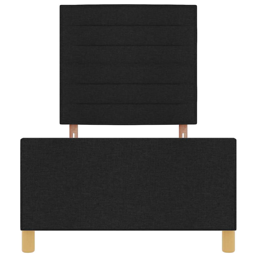 vidaXL Σκελετός Κρεβατιού με κεφαλάρι Μαύρο 100 x 200 cm ύφασμα