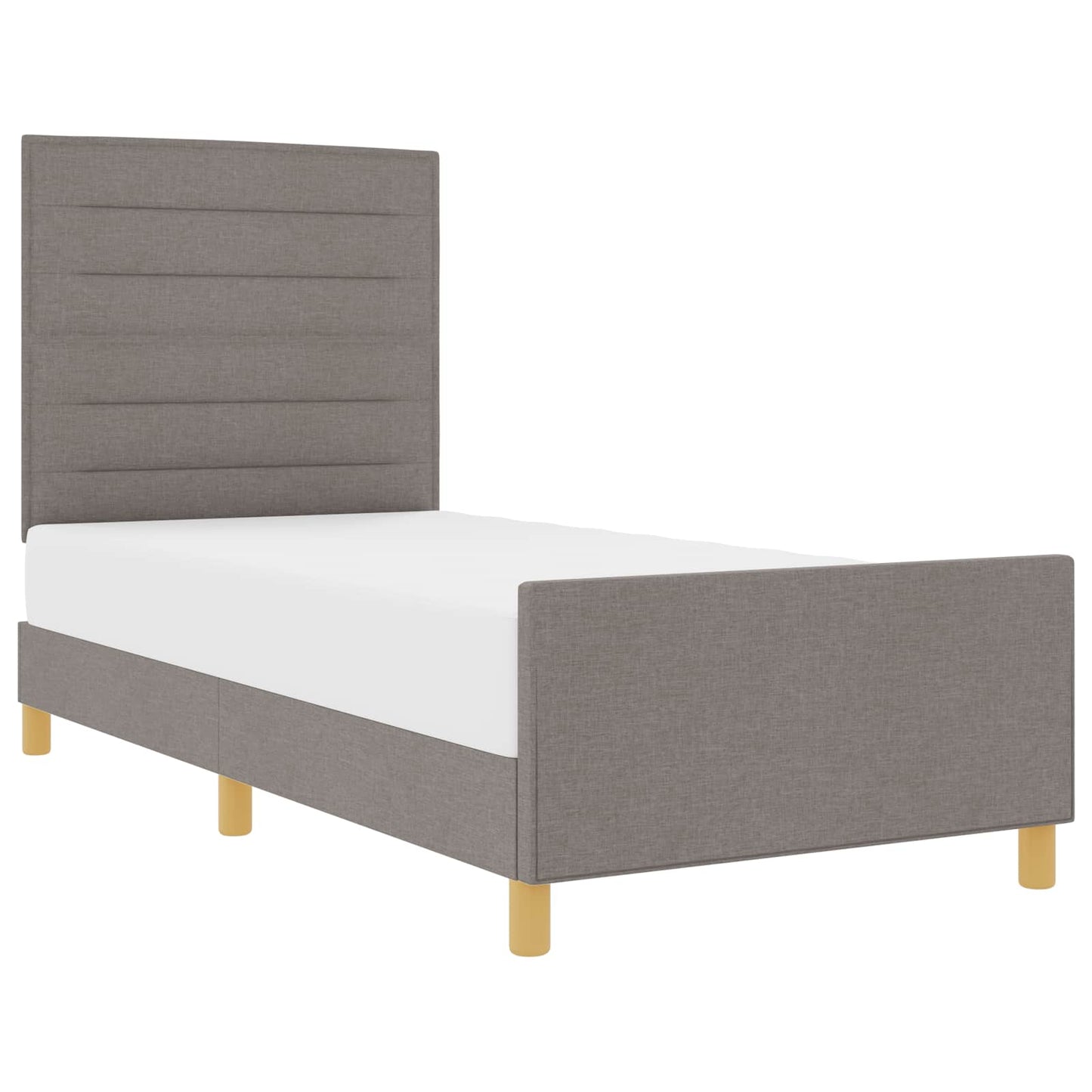 vidaXL Σκελετός Κρεβατιού με κεφαλάρι Taupe 100 x 200 cm ύφασμα