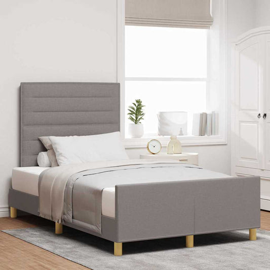 vidaXL Σκελετός Κρεβατιού με κεφαλάρι Taupe 120 x 190 cm ύφασμα