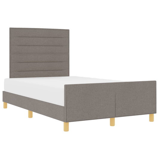 vidaXL Σκελετός Κρεβατιού με κεφαλάρι Taupe 120 x 190 cm ύφασμα