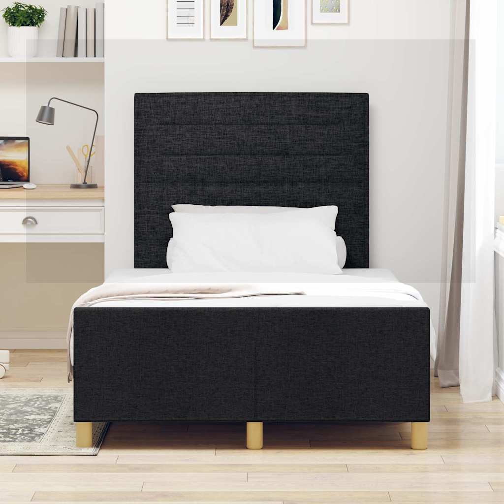 vidaXL Σκελετός Κρεβατιού με κεφαλάρι Μαύρο 120 x 200 cm ύφασμα