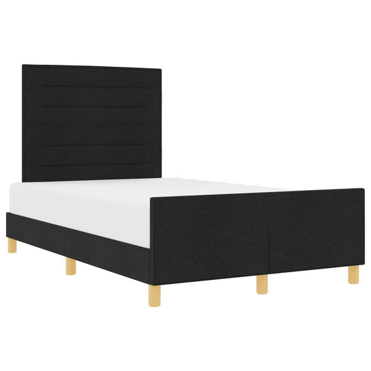 vidaXL Σκελετός Κρεβατιού με κεφαλάρι Μαύρο 120 x 200 cm ύφασμα