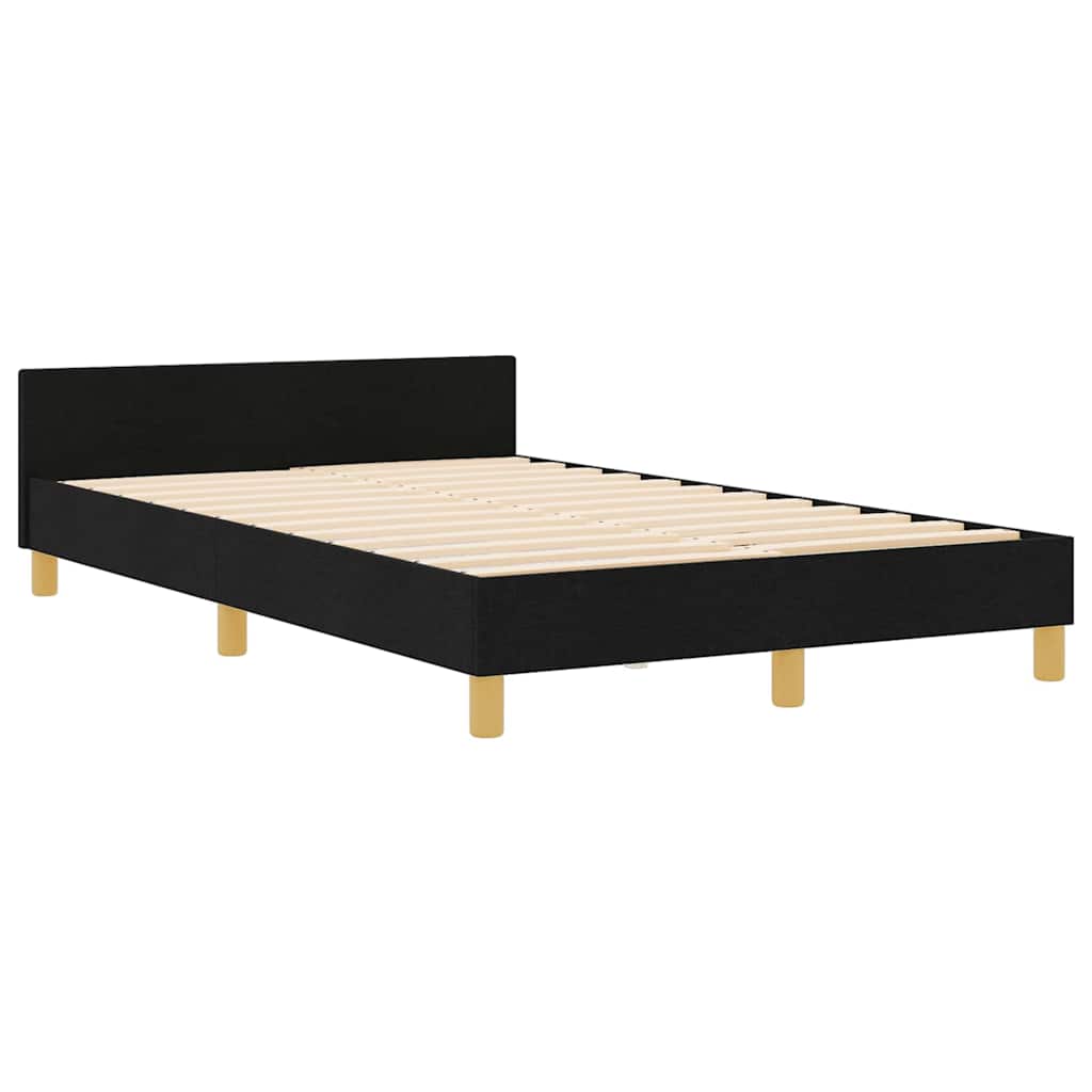 vidaXL Σκελετός Κρεβατιού με κεφαλάρι Μαύρο 120 x 200 cm ύφασμα